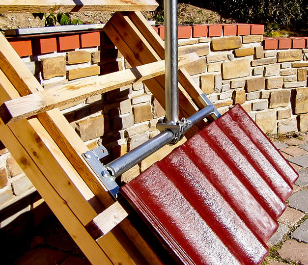 Installation of the satellite rooftop holder.